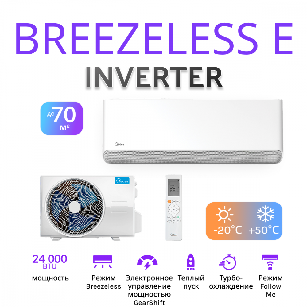 MIDEA BREEZELESS Е MSFE-24N8D6-I/MSFE-24N8D6-O