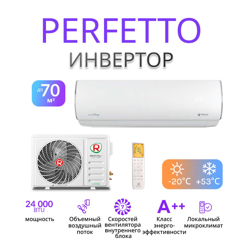 ROYAL CLIMA PERFETTO DC EU Inverter 2025 RCI-PFD75HN