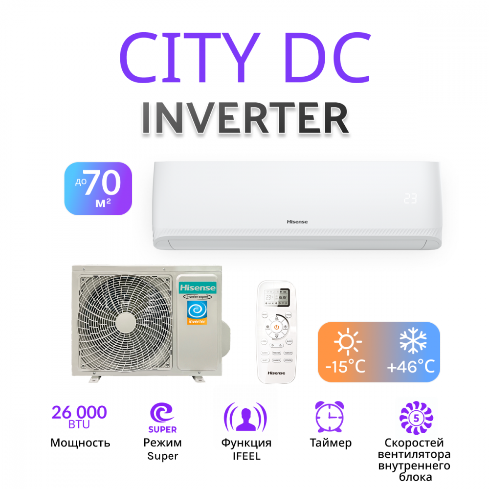 Hisense CITY 2.0 DC Inverter AS-24UW4RBTKA01