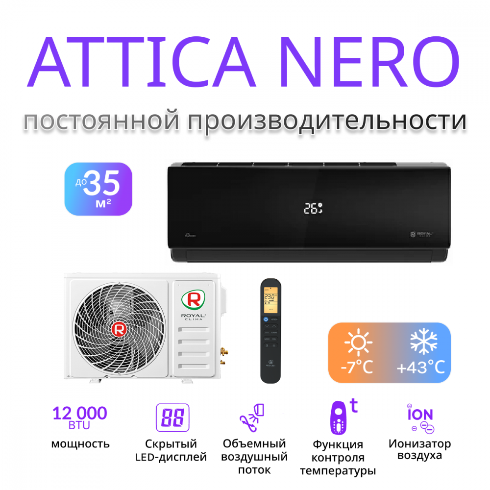 ROYAL CLIMA ATTICA NERO RC-AN35HN