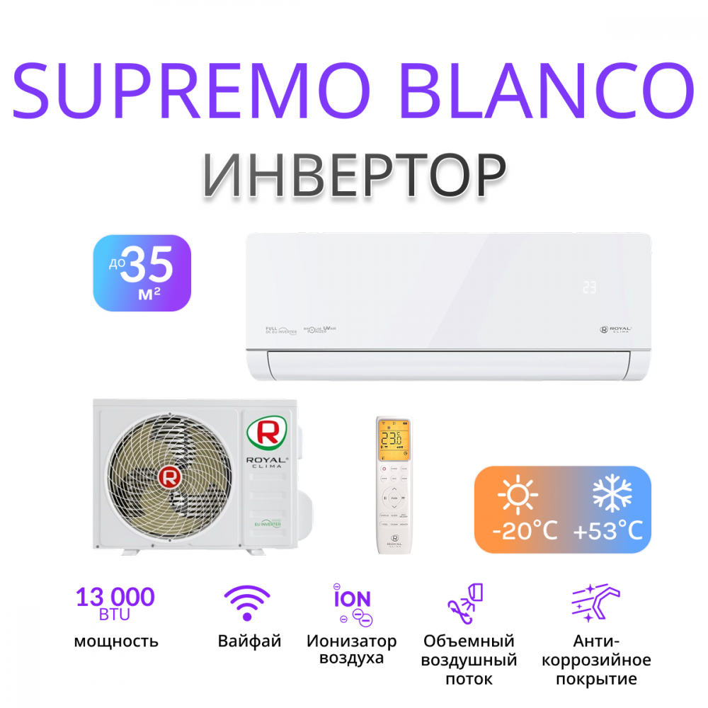 ROYAL CLIMA ROYAL SUPREMO BLANCO Full DC EU Inverter RCI-RSB40HN