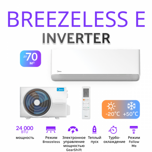 MIDEA BREEZELESS Е MSFE-24N8D6-I/MSFE-24N8D6-O